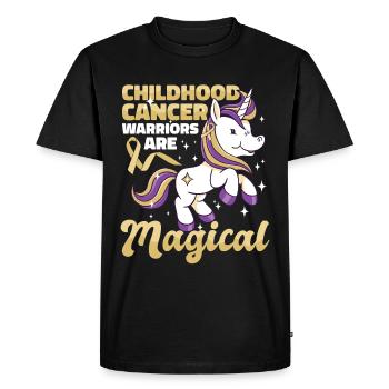 Les guerriers du cancer infantile sont magiques - T-shirt Premium bio Homme - noir - Devant - Nico (187cm)