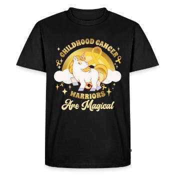Les guerriers du cancer infantile sont magiques - T-shirt Premium bio Homme - noir - Devant - Nico (187cm)