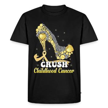 En septembre, nous portons Gold Childhood Cancer - T-shirt Premium bio Homme - noir - Devant - Nico (187cm)