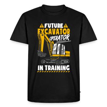 Futur opérateur de pelle - T-shirt Premium bio Homme - noir - Devant - Nico (187cm)