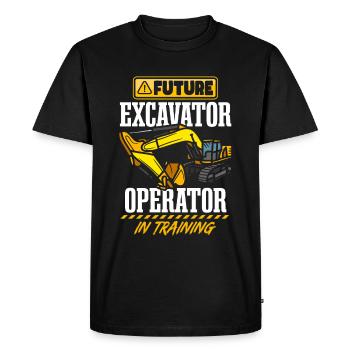 Futur opérateur de pelle - T-shirt Premium bio Homme - noir - Devant - Nico (187cm)