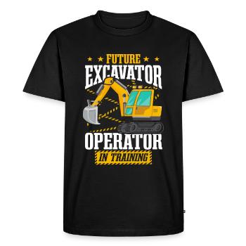 Opérateur de pelle en formation - T-shirt Premium bio Homme - noir - Devant - Nico (187cm)