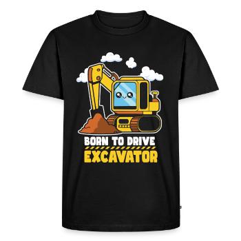 Construction Vehicle Excavator - Men's Premium Organic T-Shirt - black - Front - Nico (187cm)