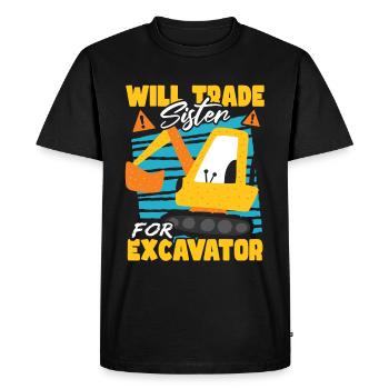 Échangera sa sœur pour la construction d’excavatrices - T-shirt Premium bio Homme - noir - Devant - Nico (187cm)
