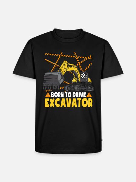Toddler Excavator Construction Vehicle - Men's Premium Organic T-Shirt - black