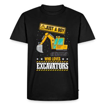 Juste un garçon qui aime les pelles - T-shirt Premium bio Homme - noir - Devant - Nico (187cm)