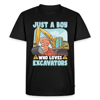 Pelle pour tout-petits de véhicule de construction - T-shirt Premium bio Homme - noir - Devant - Nico (187cm)