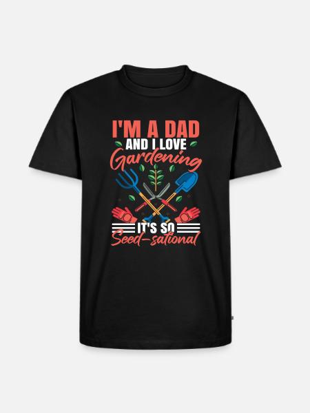 Garten-Papa-Witz - Männer Premium Bio T-Shirt - Schwarz