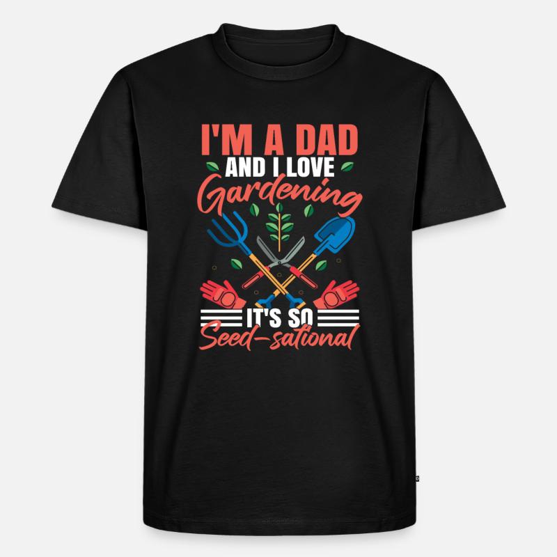 Garten-Papa-Witz - Männer Premium Bio T-Shirt - Schwarz