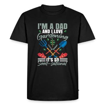 Drôle de papa de jardin Blague Fête des pères - T-shirt Premium bio Homme - noir - Devant - Nico (187cm)