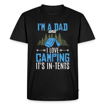Camping Dad Joke - Men's Premium Organic T-Shirt - black - Front - Nico (187cm)
