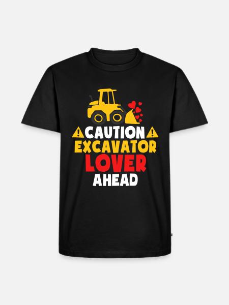 Excavator Lover Ahead - Men's Premium Organic T-Shirt - black