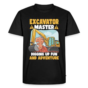 Maître excavateur - T-shirt Premium bio Homme - noir - Devant - Nico (187cm)