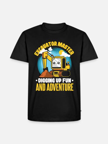 Bagger Master Kleinkind Baufahrzeug - Männer Premium Bio T-Shirt - Schwarz