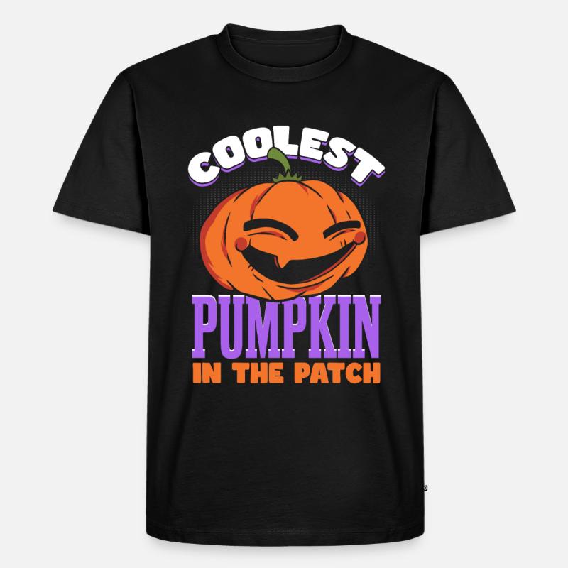 Coolster Kürbis im Patch - Männer Premium Bio T-Shirt - Schwarz