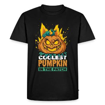Halloween Coolest Pumpkin In The Patch - Men's Premium Organic T-Shirt - black - Front - Nico (187cm)
