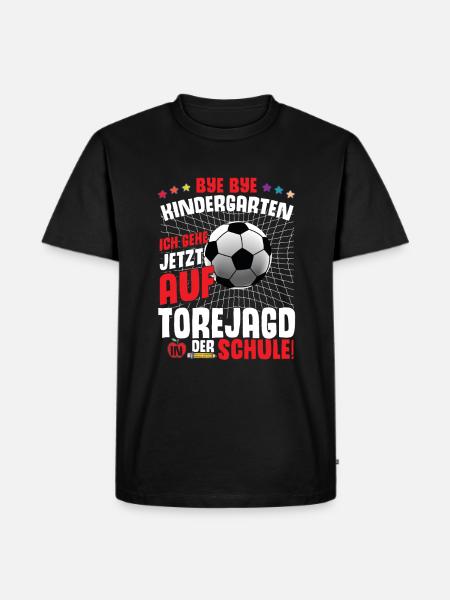 Fußball Einschulung 1. Klasse - Männer Premium Bio T-Shirt - Schwarz