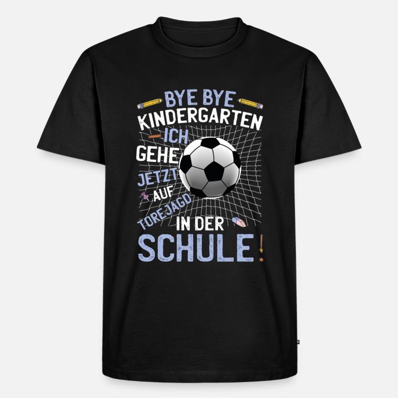 Fußball Schule Schulanfang - Männer Premium Bio T-Shirt - Schwarz