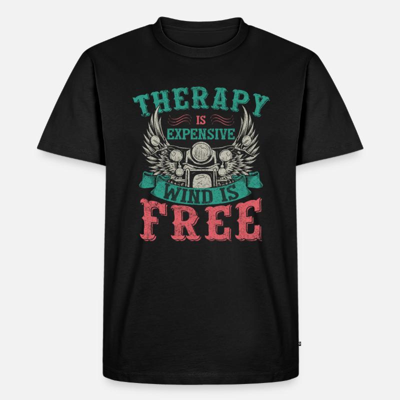 Motorradfahrer - Männer Premium Bio T-Shirt - Schwarz