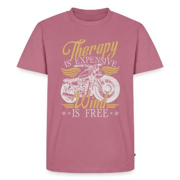 Moto Humoriste Drôle Motard - T-shirt Premium bio Homme - mauve - Devant - Nico (187cm)