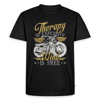 Motorcycle Funny Humor Biker - Men's Premium Organic T-Shirt - black - Front - Nico (187cm)