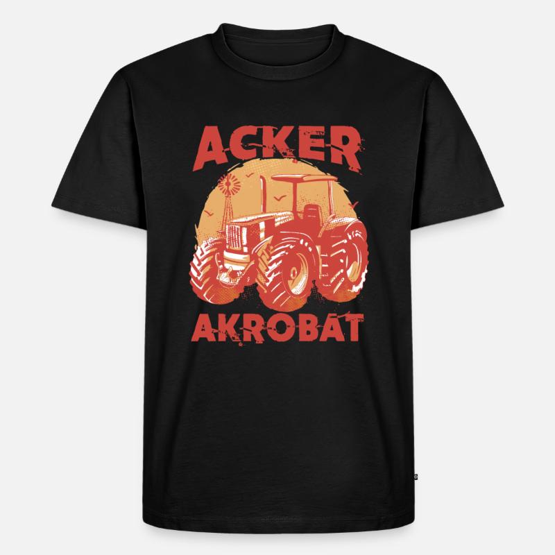 Acker Akrobat - Männer Premium Bio T-Shirt - Schwarz