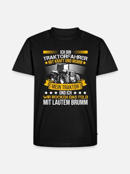 Ich Bin Ein Traktorfahrer - Männer Premium Bio T-Shirt - Schwarz