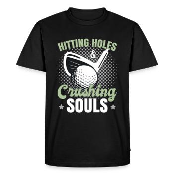 Drôle d’amateur de golf - T-shirt Premium bio Homme - noir - Devant - Nico (187cm)