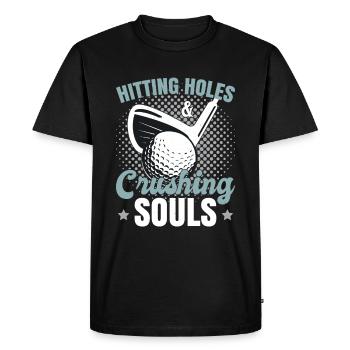 Funny Golfer Golfing Golf - Men's Premium Organic T-Shirt - black - Front - Nico (187cm)