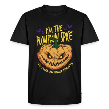 Je suis l’épice Pumkin à vos nuits autmn - T-shirt Premium bio Homme - noir - Devant - Nico (187cm)