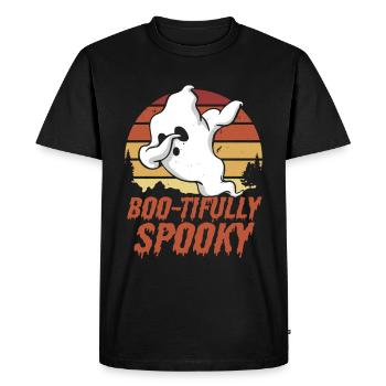 Mignon fantôme effrayant Halloween - T-shirt Premium bio Homme - noir - Devant - Nico (187cm)