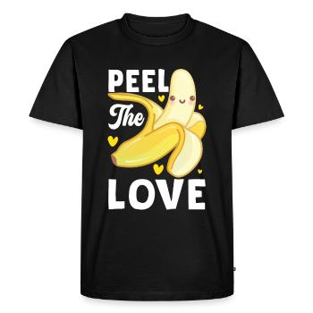 Peler le fruit de la banane Love - T-shirt Premium bio Homme - noir - Devant - Nico (187cm)