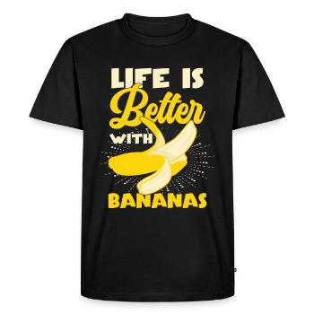 Life Is Better With Bananas - Men's Premium Organic T-Shirt - black - Front - Nico (187cm)