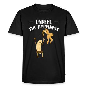 Unpeel The Happiness Banana - Men's Premium Organic T-Shirt - black - Front - Nico (187cm)