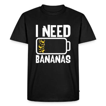 I Need Bananas - Men's Premium Organic T-Shirt - black - Front - Nico (187cm)
