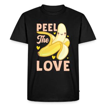 Peel The Love Banana Funny Fruit - Men's Premium Organic T-Shirt - black - Front - Nico (187cm)