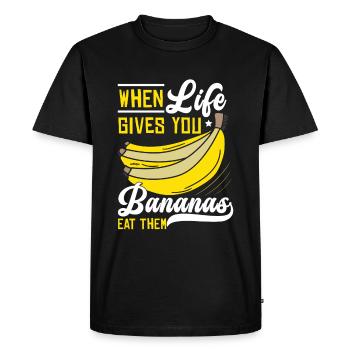 Banana Lover Saying Fruit Banana - Men's Premium Organic T-Shirt - black - Front - Nico (187cm)