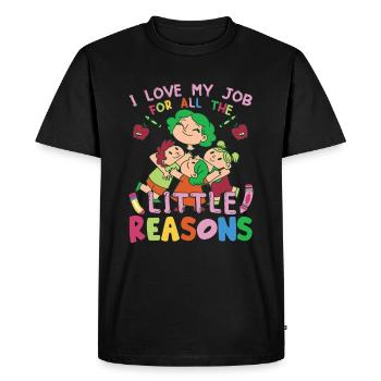 Aide-enseignant Enseignant de maternelle Enseignant - T-shirt Premium bio Homme - noir - Devant - Nico (187cm)