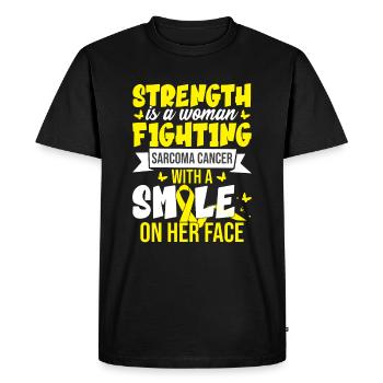 La force est une femme qui lutte contre le cancer du sarcome - T-shirt Premium bio Homme - noir - Devant - Nico (187cm)