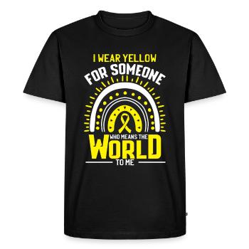 Je porte du jaune pour quelqu’un Cancer du sarcome - T-shirt Premium bio Homme - noir - Devant - Nico (187cm)