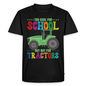 Drôle de tracteur Farmer Boys - T-shirt Premium bio Homme - noir - Devant - Nico (187cm)