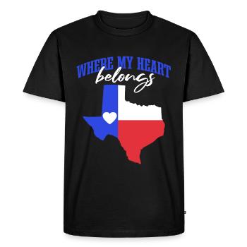 Where My Heart Belongs Texas - Men's Premium Organic T-Shirt - black - Front - Nico (187cm)