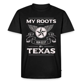 Lone Star State | Proud Texas - Men's Premium Organic T-Shirt - black - Front - Nico (187cm)