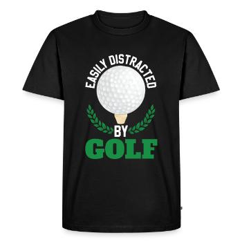 Easily Distracted By Golf - Men's Premium Organic T-Shirt - black - Front - Nico (187cm)