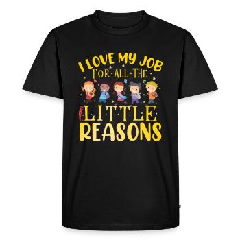 J’aime mon travail pour toutes les petites raisons - T-shirt Premium bio Homme - noir - Devant - Nico (187cm)