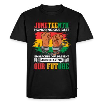 Juneteenth honore notre passé - T-shirt Premium bio Homme - noir - Devant - Nico (187cm)