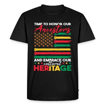 Il est temps d’honorer nos ancêtres - T-shirt Premium bio Homme - noir - Devant - Nico (187cm)