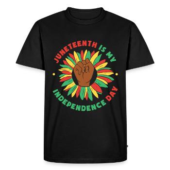 Juneteenth est mon jour de l’indépendance - T-shirt Premium bio Homme - noir - Devant - Nico (187cm)
