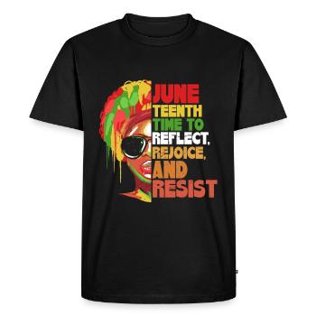 Femmes Juneteenth - T-shirt Premium bio Homme - noir - Devant - Nico (187cm)