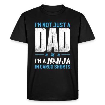 Drôle de papa disant - T-shirt Premium bio Homme - noir - Devant - Nico (187cm)